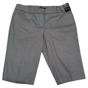 New York & Company Black and White Bermuda Shorts Tailored Fit